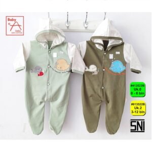 Uaka Jumper Panjang Tutup Kaki Topi Sambung Motif Love Mom & Dad 41/613522B
