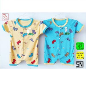Uaka Babydoll Pendek Kancing Depan Motif Dino 41/618201