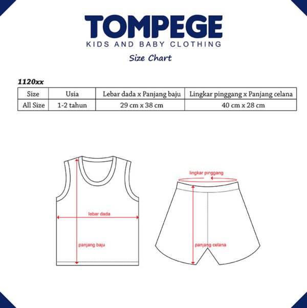 Setelan Singlet Anak laki Cowok Tompege TP-112008 - Image 4
