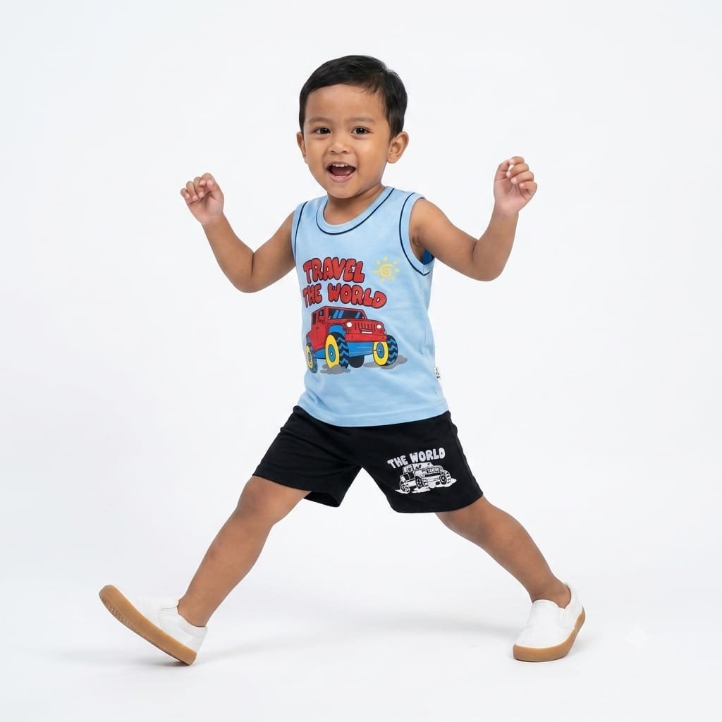 Setelan Singlet Anak Laki Cowok Tompege TP-43165B